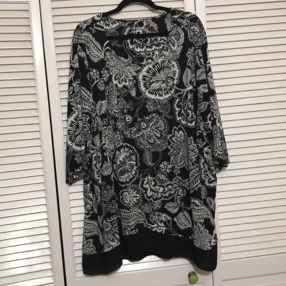 Catherine’s black and white floral with black hem